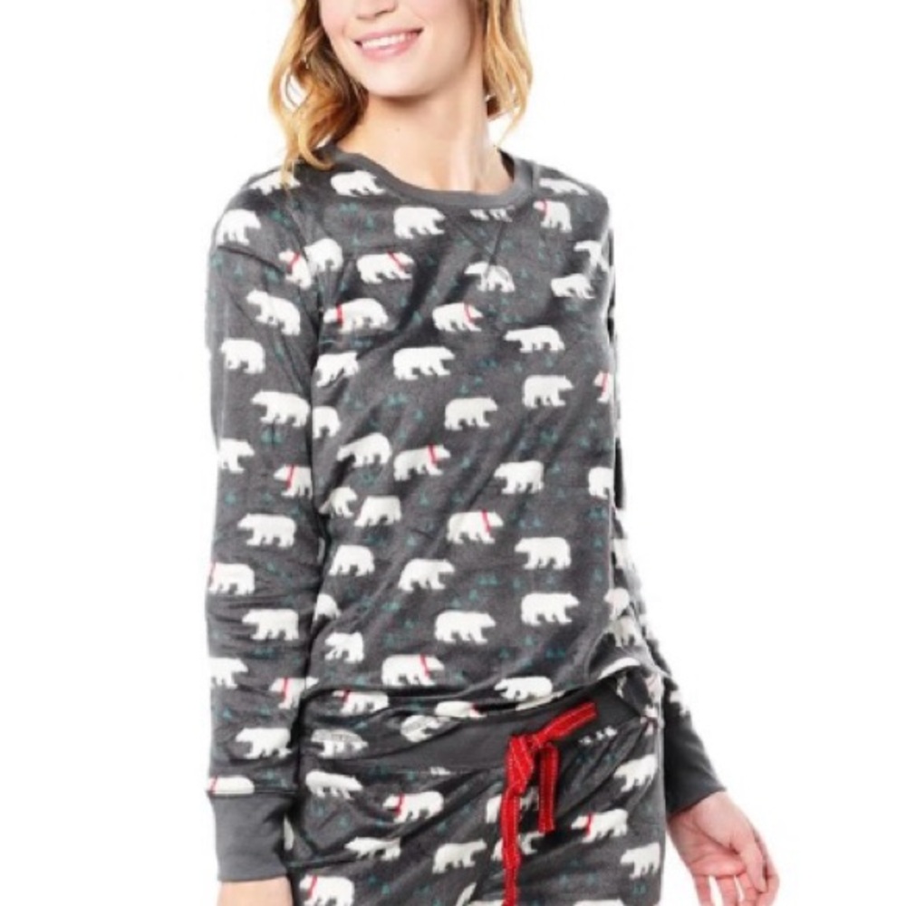 PJ Salvage Gray Polar Bear Pajama Set- MEDIUM